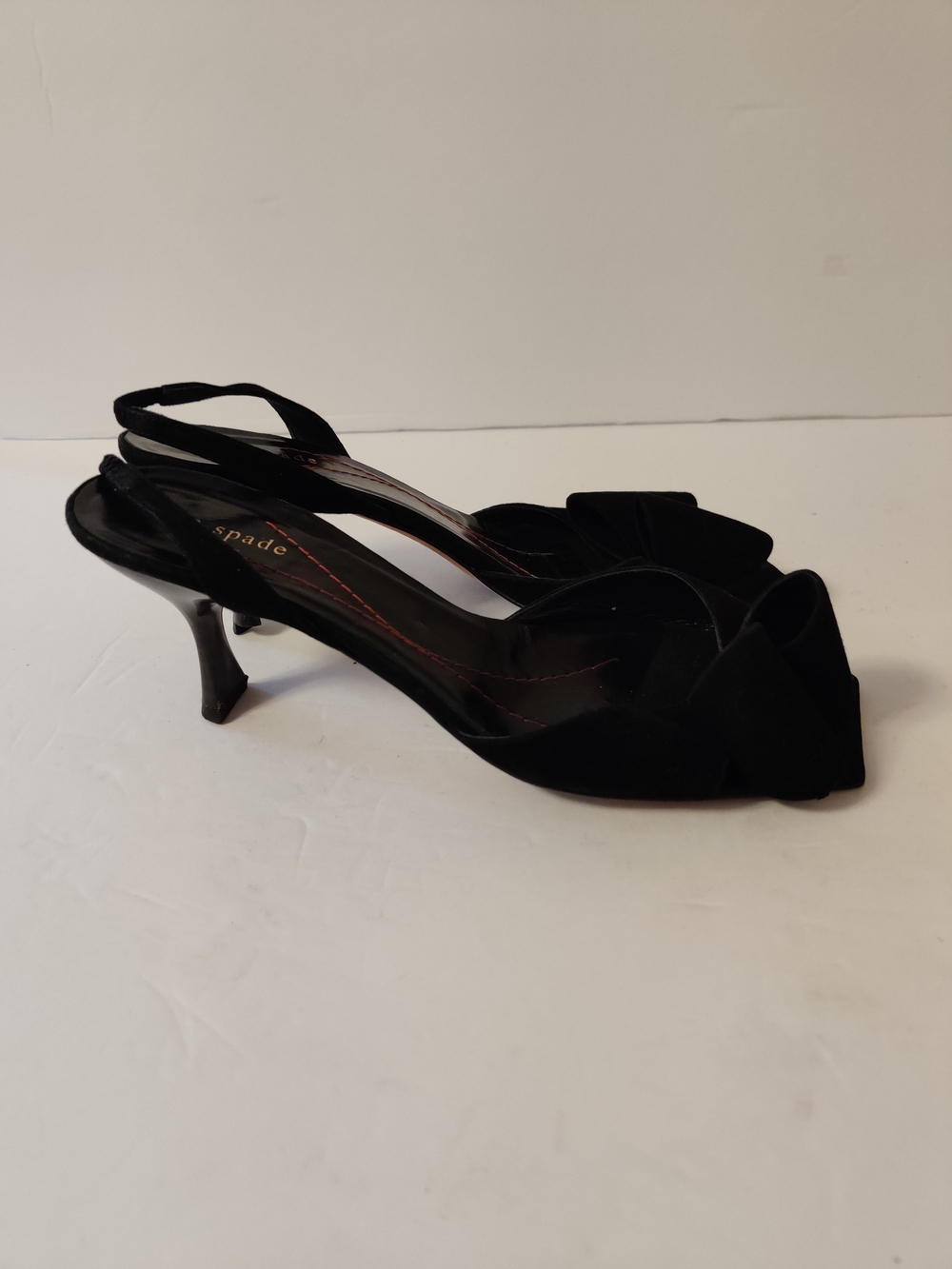Kate Spade Black Bow Slingback Heels 9 As-Is